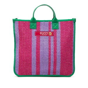 Gucci Children's Tote Bag Handbag 605831 Purple Green Fabric Women's GUCCI